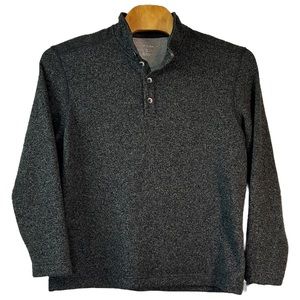 Van Heusen‎ Men's Sweater Fleece Long Sleeve 1/4 Button Mock Neck   Sz XL